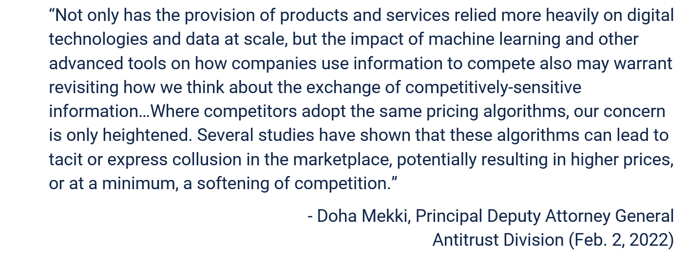 Quote from Doha Mekki, Principal Deputy Attorney General of the Antitrust Division