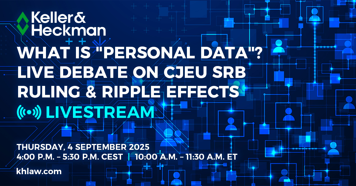 What is "Personal Data"? Live Debate on CJEU SRB Ruling & Ripple Effects Banner image