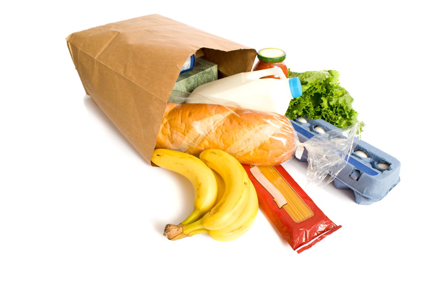 Food packaged in paper bag