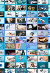 Multiple screens showing different images