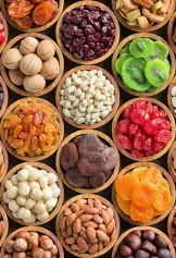 Assorted fruit and nuts