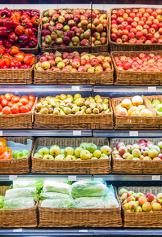 Produce in grocery store