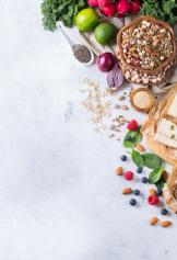 Selection of healthy balanced foods