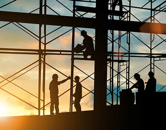 Workers at construction site