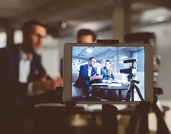 Filming an advertisement