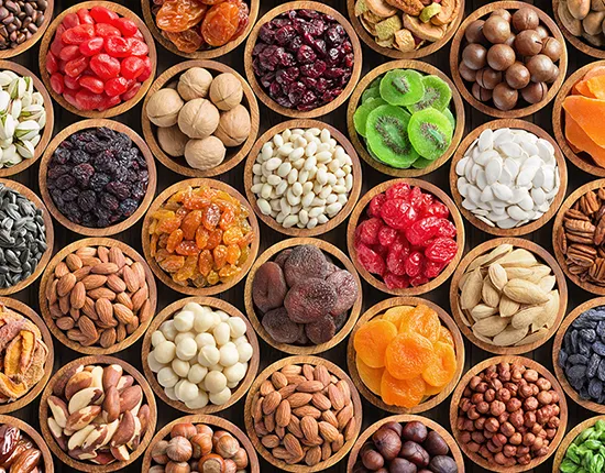 Assorted fruit and nuts